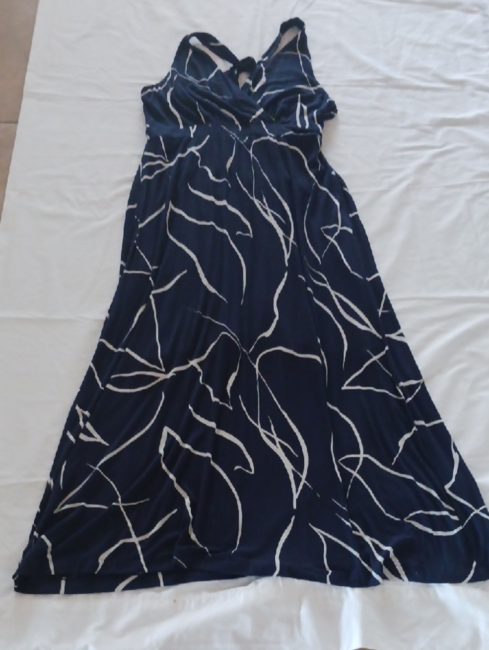 Soma Navy Maxi Dress with White Abstract Swirl